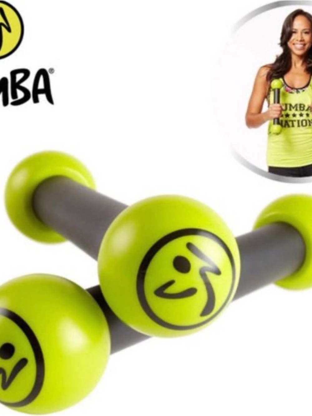 Zumba Lime Green Hand Weights - Set of 2